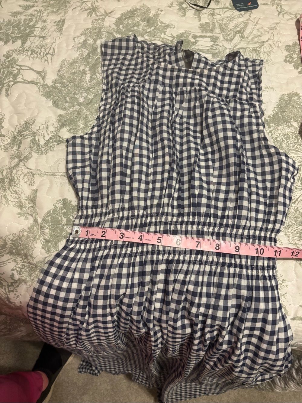 Draper James sz Small Navy White Gingham Check Maxi Dress sundress cotton summer - Picture 6 of 9